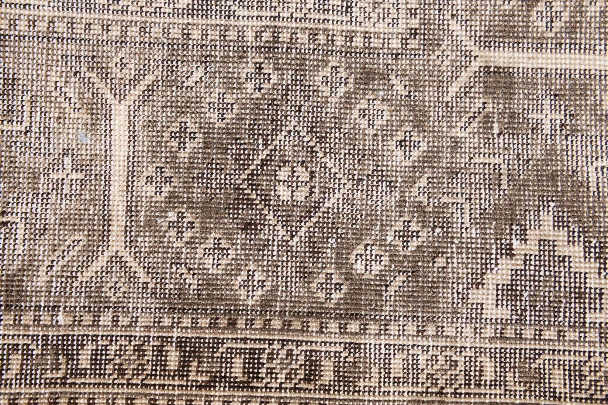 6' 7 x 9' Hand Knotted Ultra Vintage Persian Wool Rug