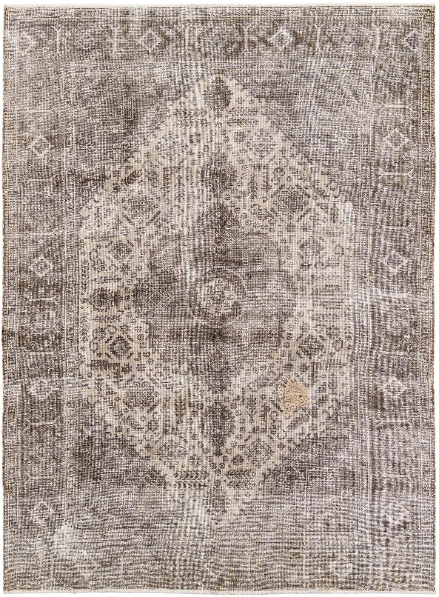 6' 7 x 9' Hand Knotted Ultra Vintage Persian Wool Rug