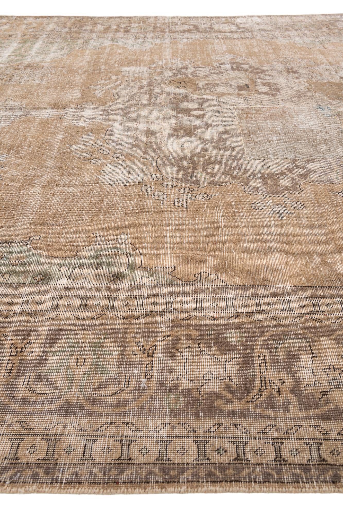 10' x 13' Hand Knotted Ultra Vintage Persian Wool Rug