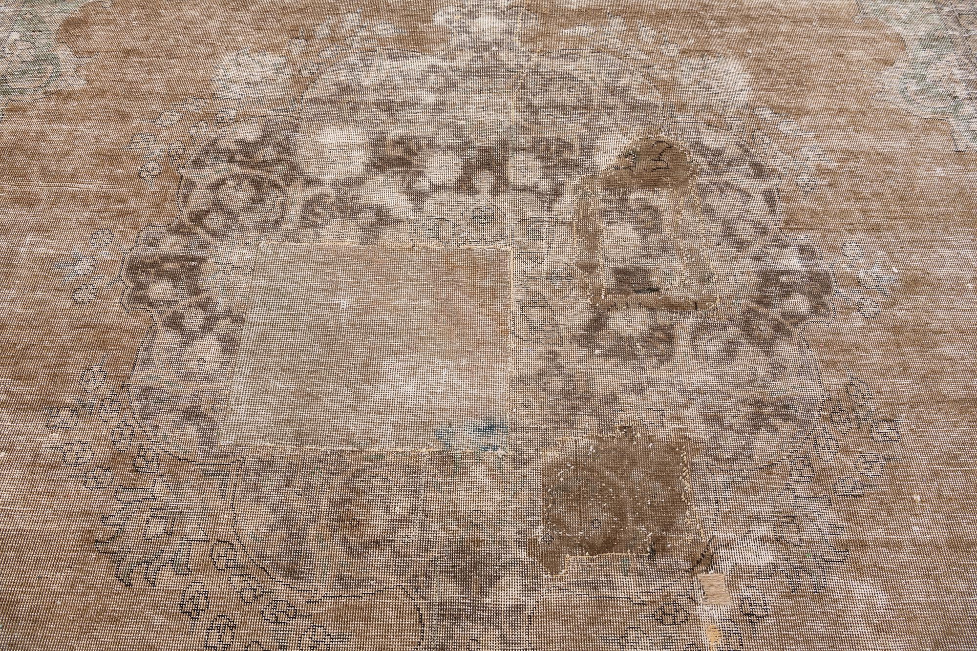 10' x 13' Hand Knotted Ultra Vintage Persian Wool Rug