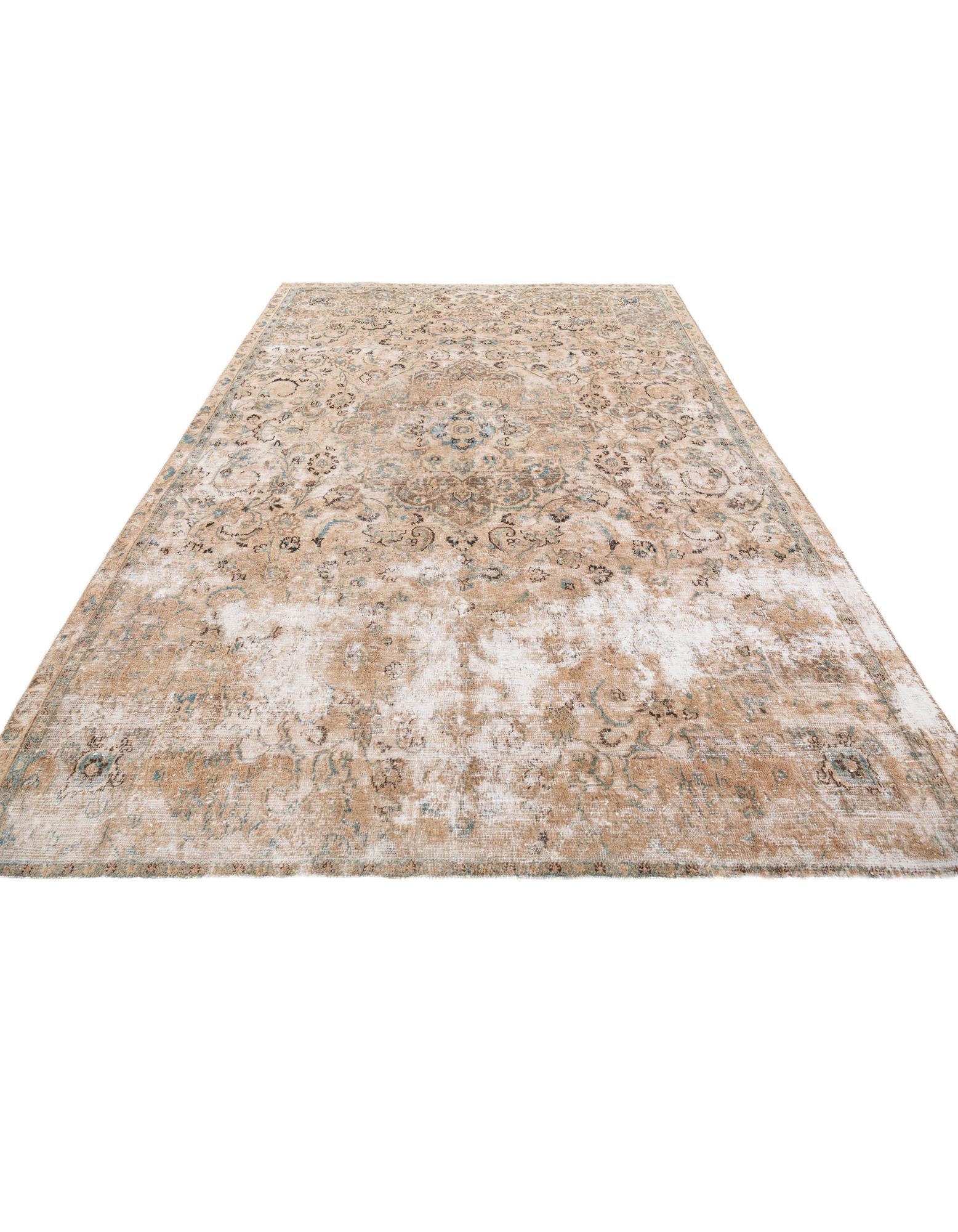 7' 1 x 10' 8 Hand Knotted Ultra Vintage Persian Wool Rug