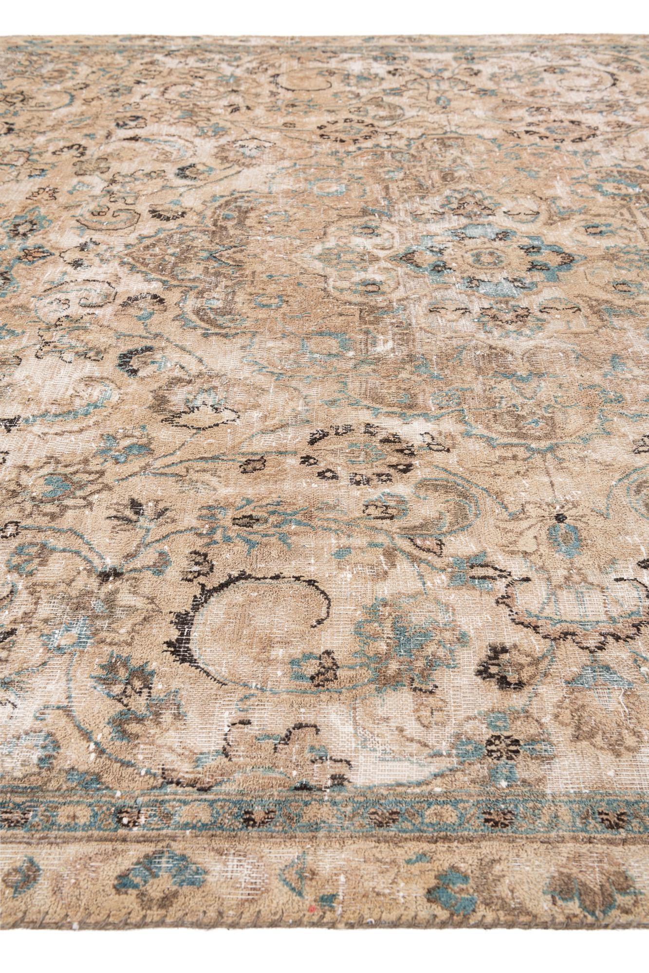 7' 1 x 10' 8 Hand Knotted Ultra Vintage Persian Wool Rug