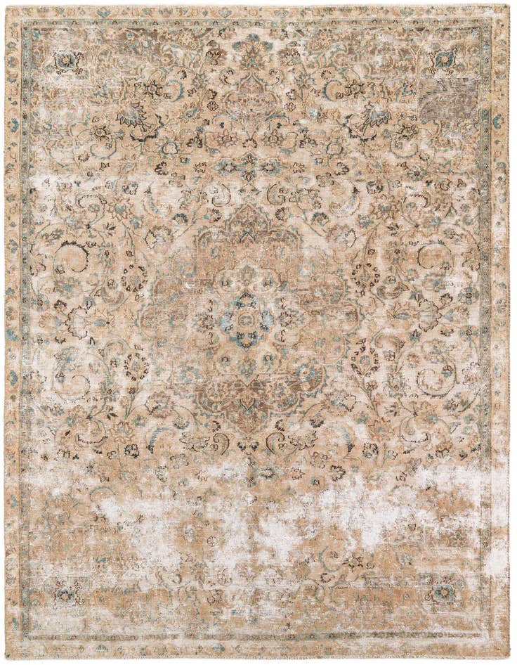 Detail image of 7' 1 x 10' 8 Hand Knotted Ultra Vintage Persian Wool Rug