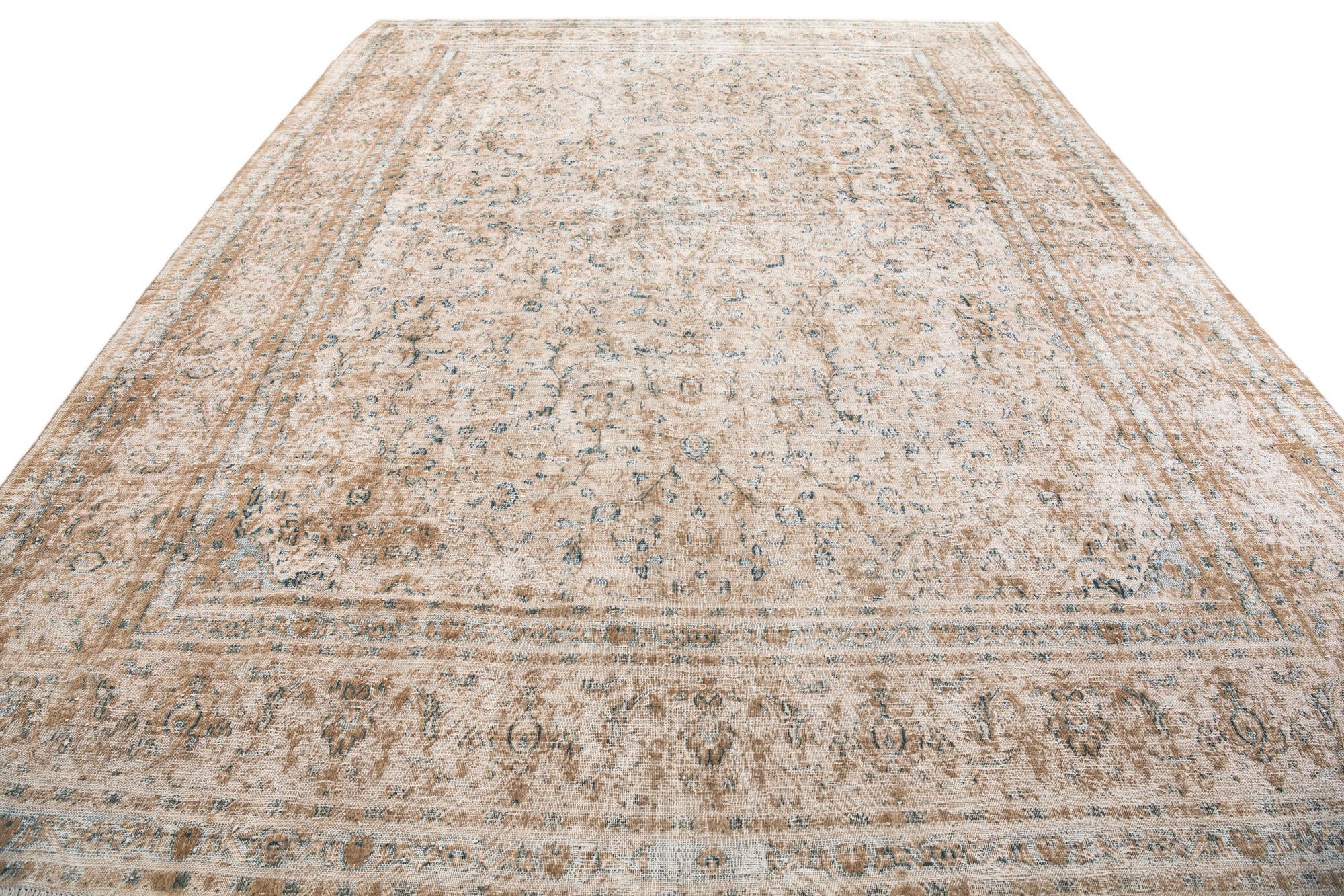 9' 7 x 12' 10 Hand Knotted Ultra Vintage Persian Wool Rug