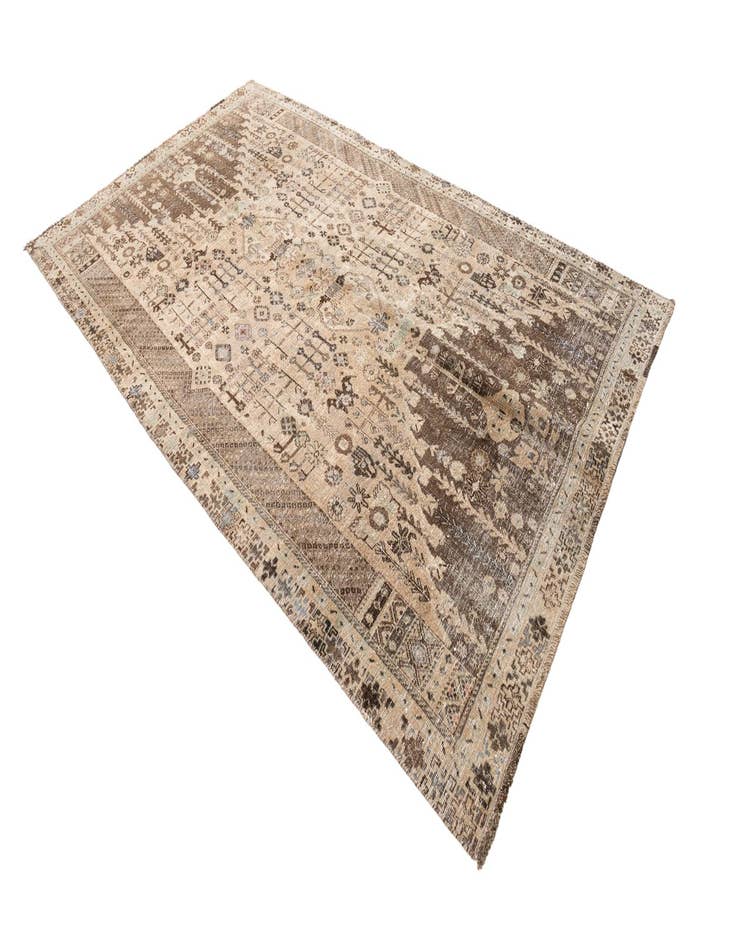 Detail image of 5' 1 x 8' 8  Hand Knotted Ultra Vintage Persian Wool Rug