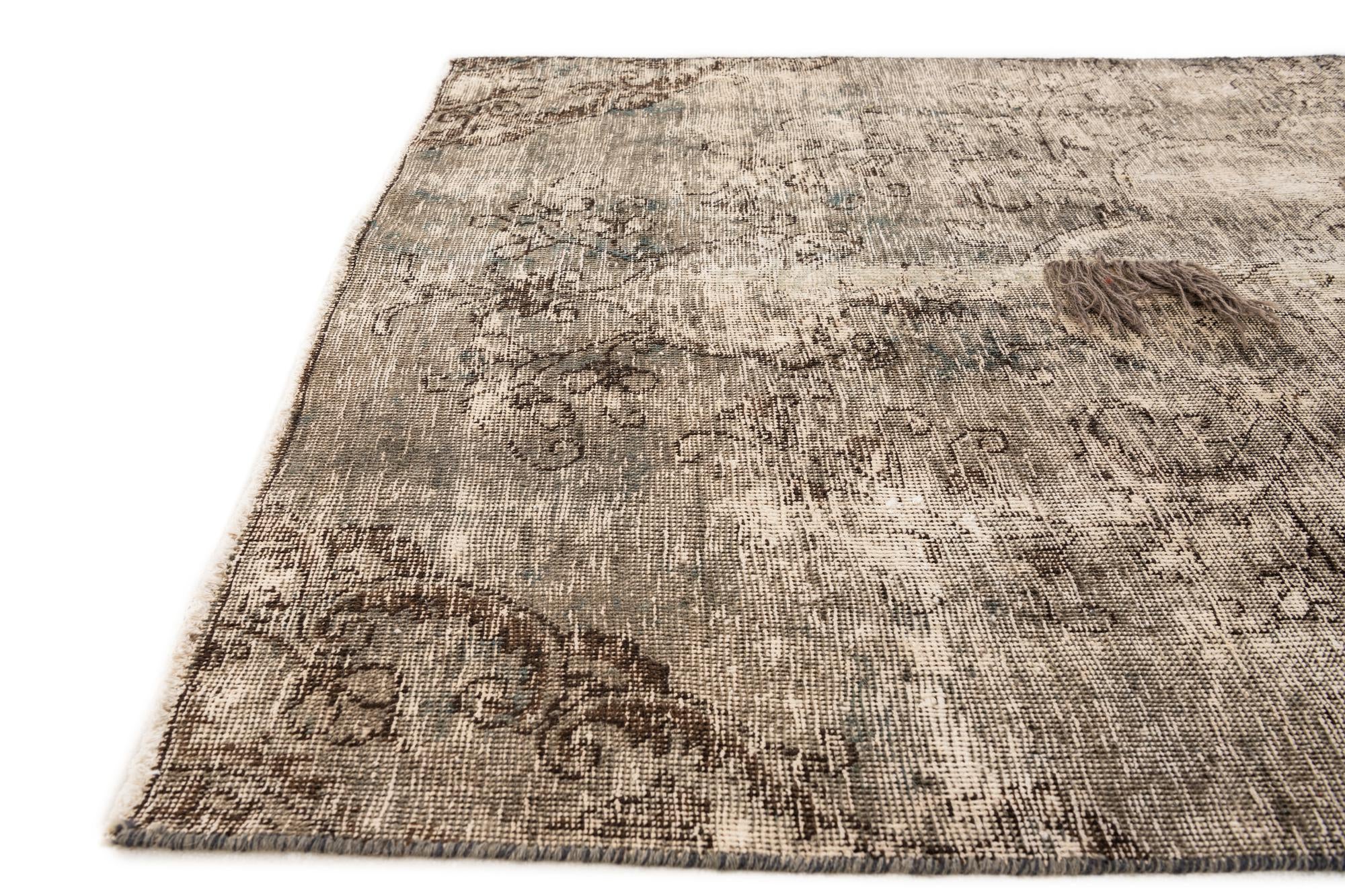 4' x 7' 4 Hand Knotted Ultra Vintage Persian Wool Rug