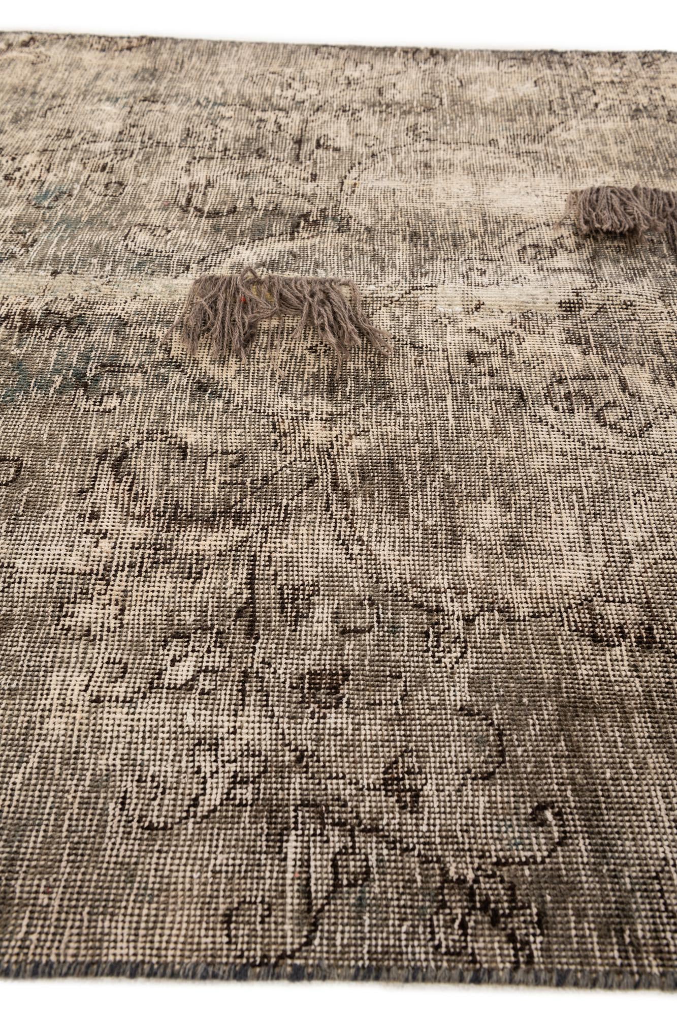 4' x 7' 4 Hand Knotted Ultra Vintage Persian Wool Rug