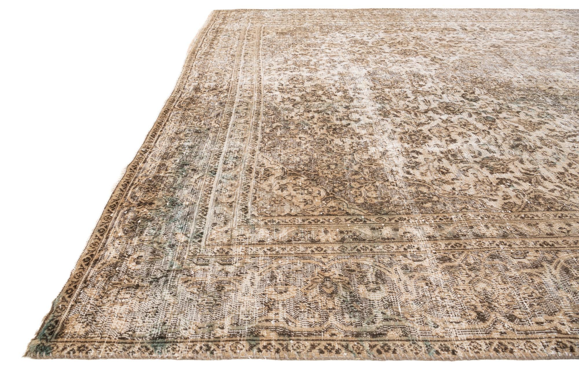 9' x 11' 5 Hand Knotted Ultra Vintage Persian Wool Rug