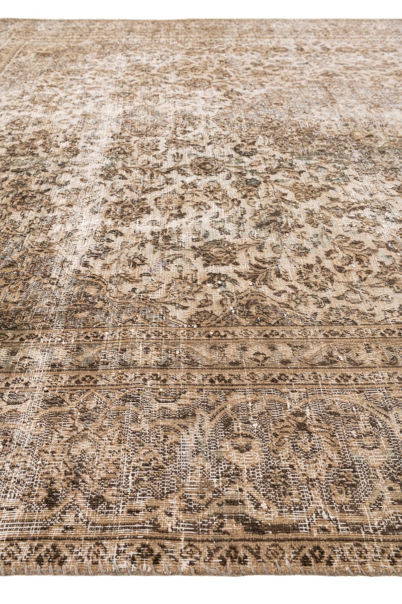 9' x 11' 5 Hand Knotted Ultra Vintage Persian Wool Rug