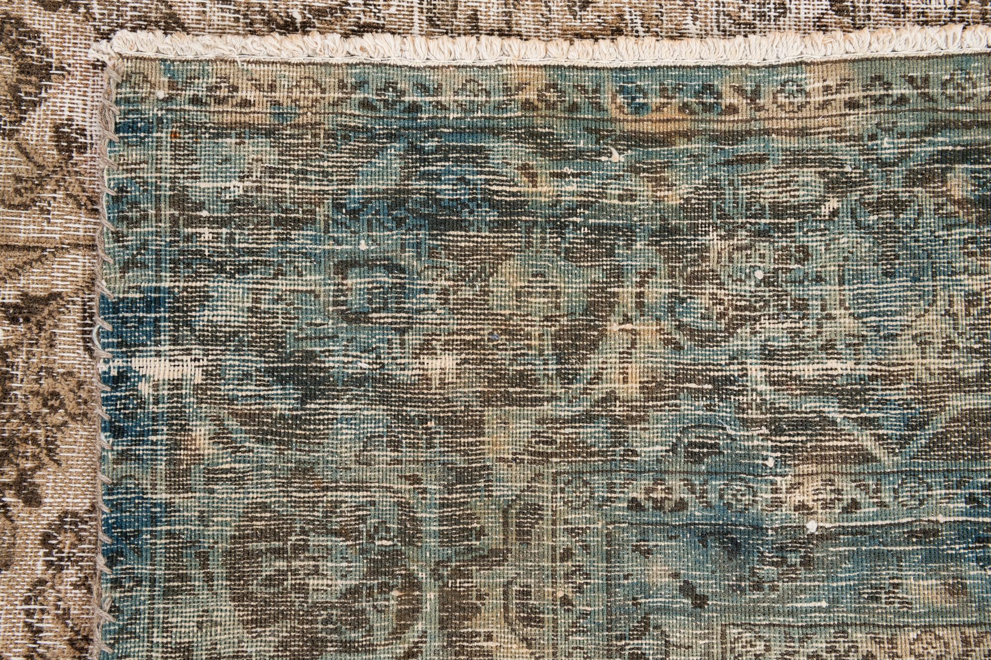 9' x 11' 5 Hand Knotted Ultra Vintage Persian Wool Rug