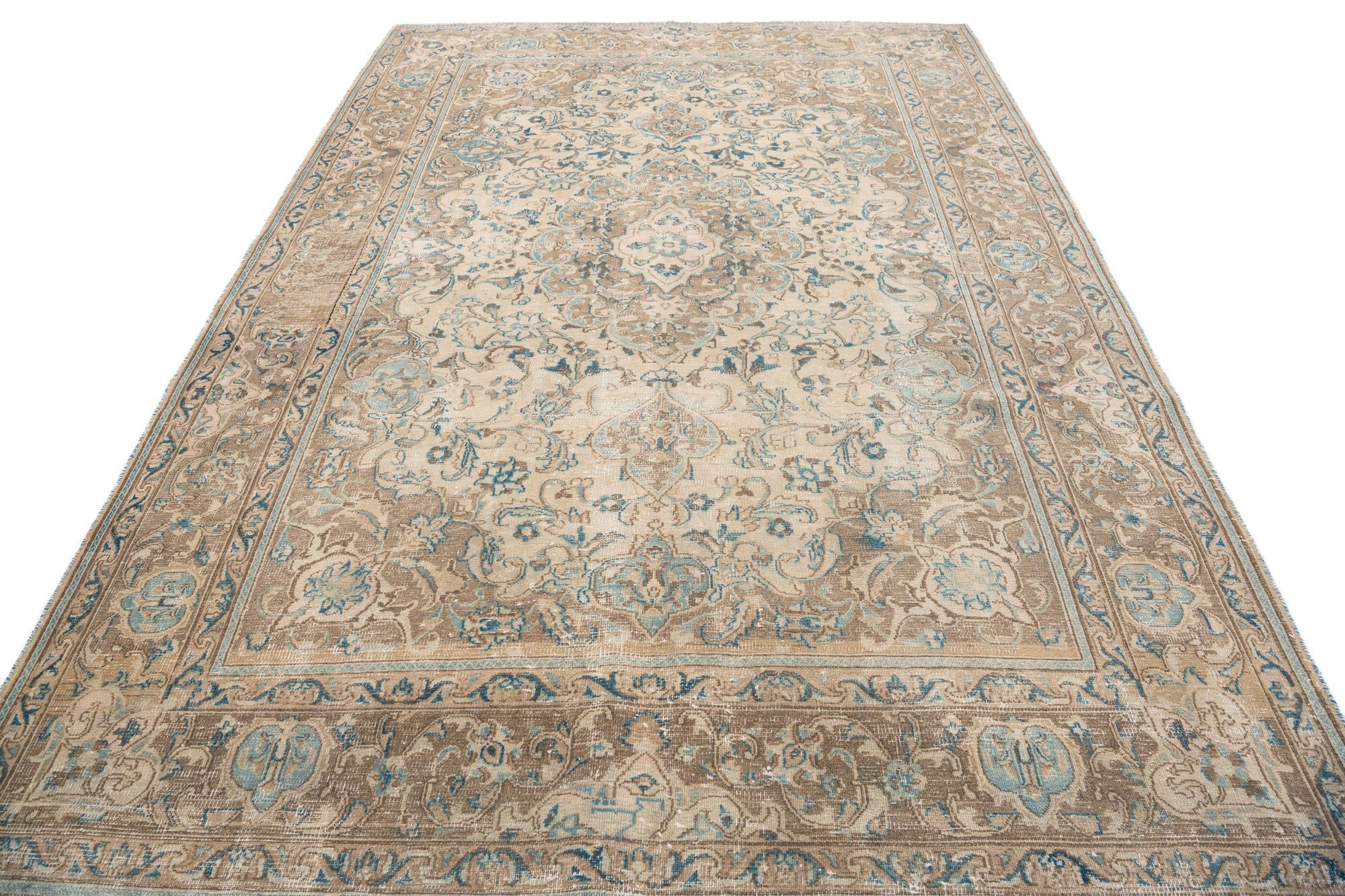 6' 4 x 9' 4 Hand Knotted Ultra Vintage Persian Wool Rug