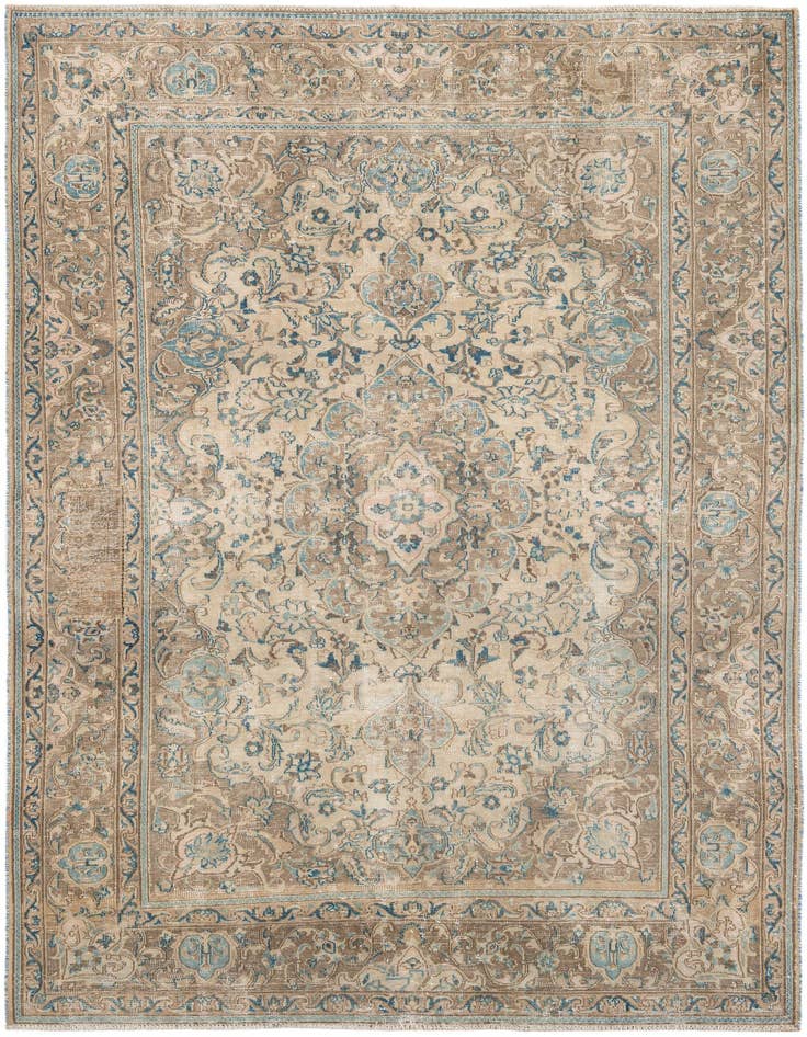 Detail image of 6' 4 x 9' 4 Hand Knotted Ultra Vintage Persian Wool Rug