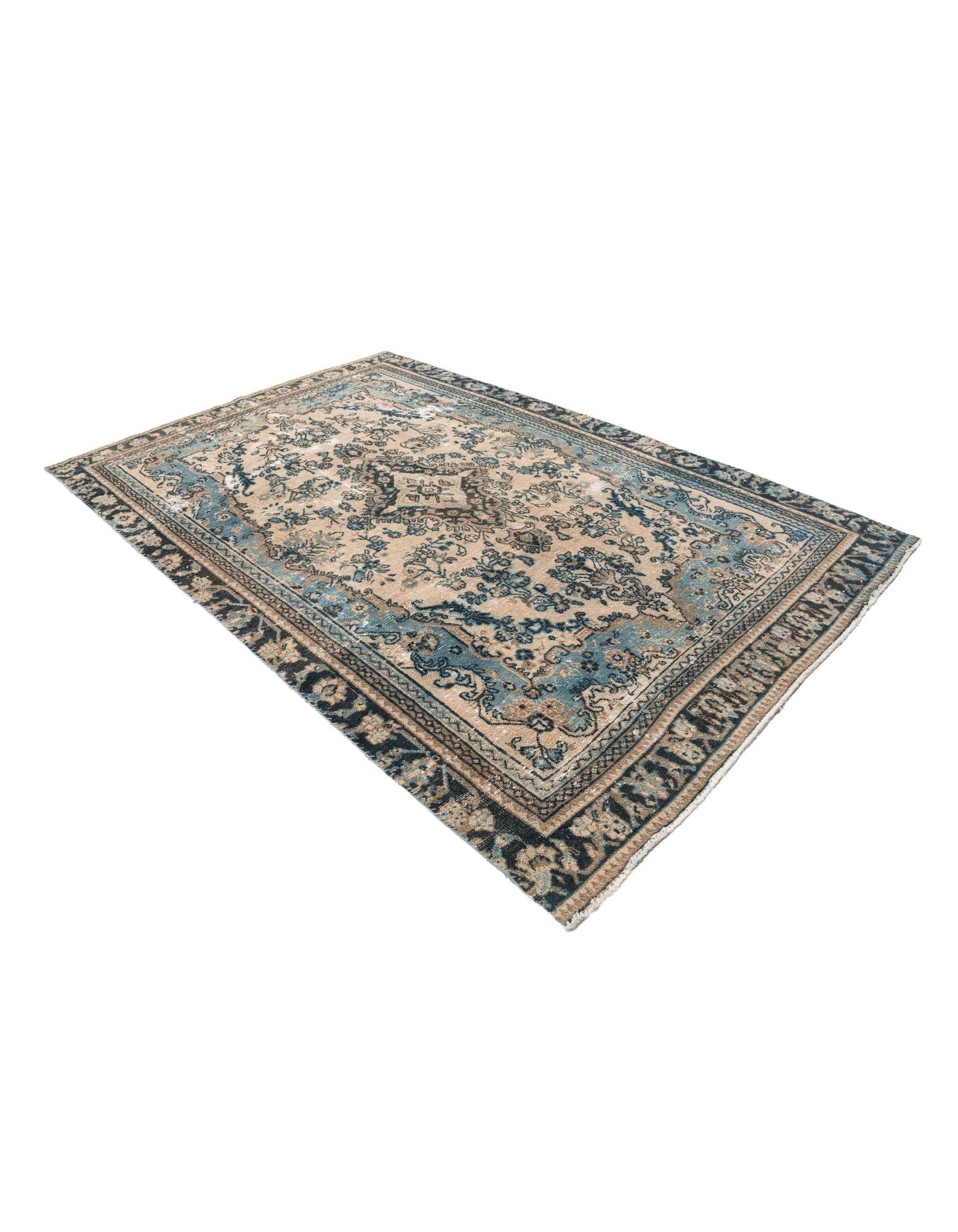 6' 3 x 9' 9 Hand Knotted Ultra Vintage Persian Wool Rug