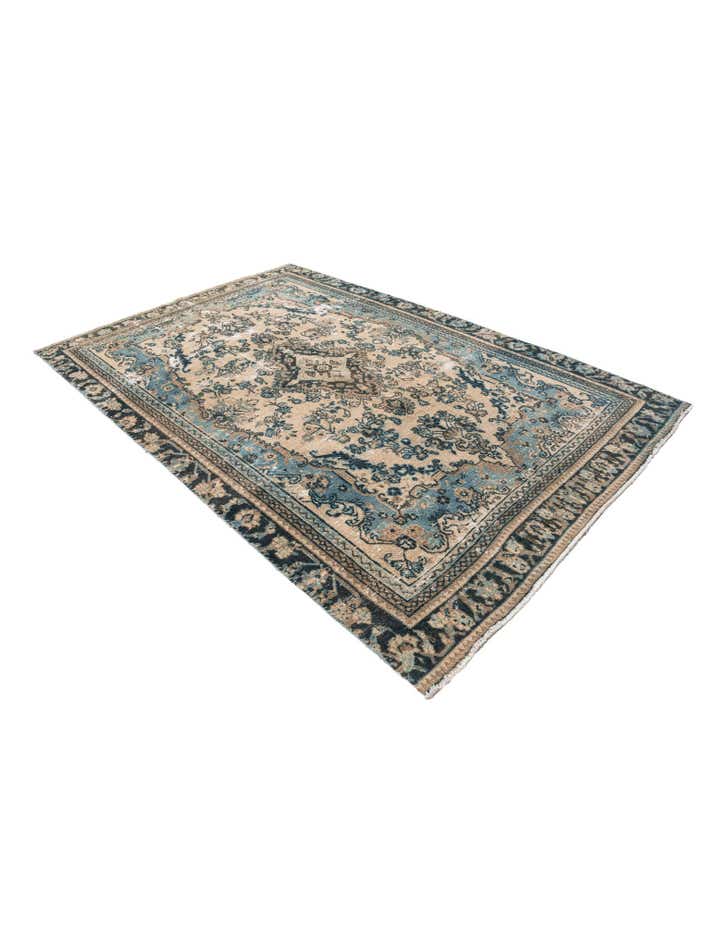 6' 3 x 9' 9 Hand Knotted Ultra Vintage Persian Wool Rug