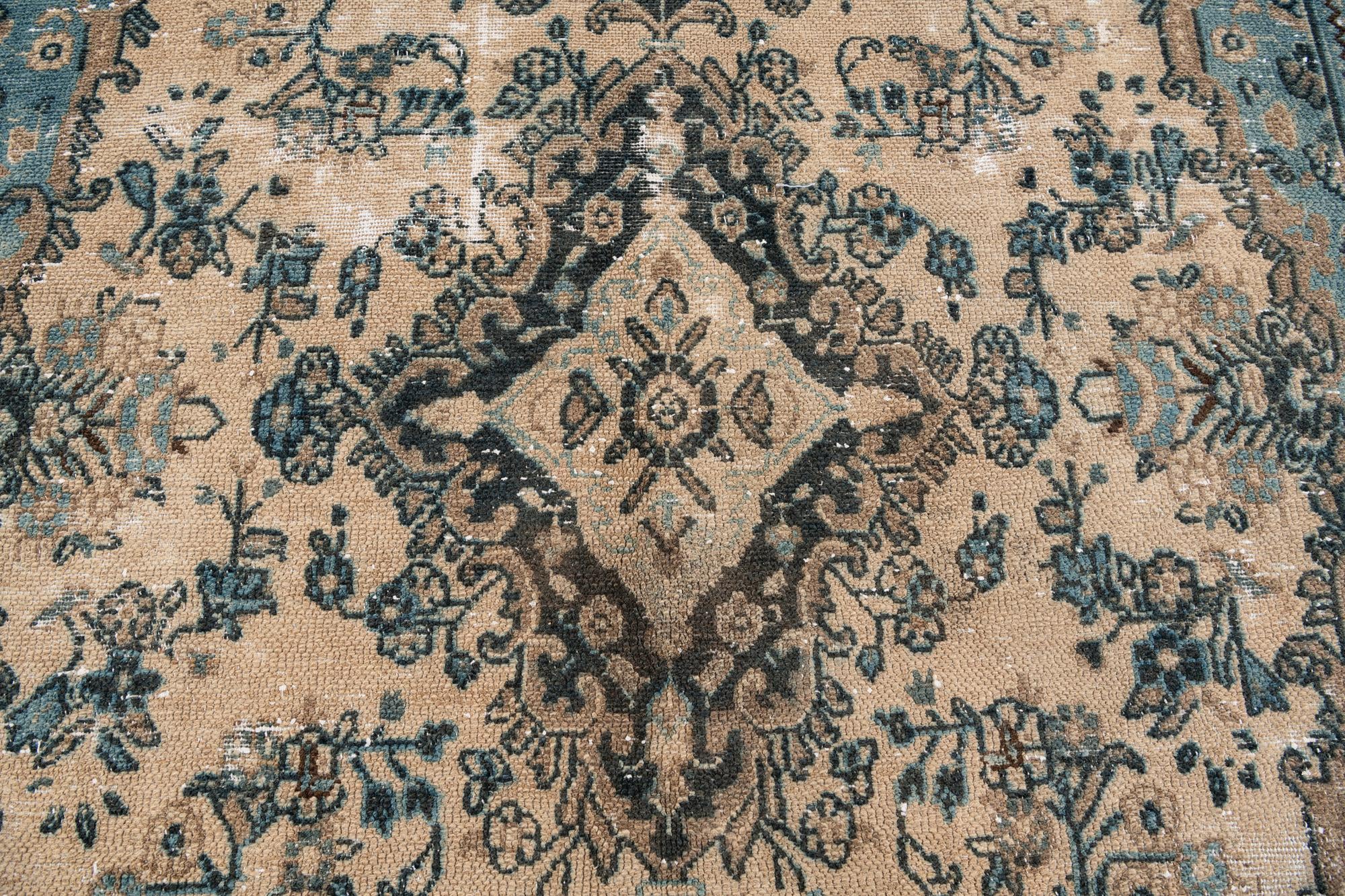 6' 3 x 9' 9 Hand Knotted Ultra Vintage Persian Wool Rug
