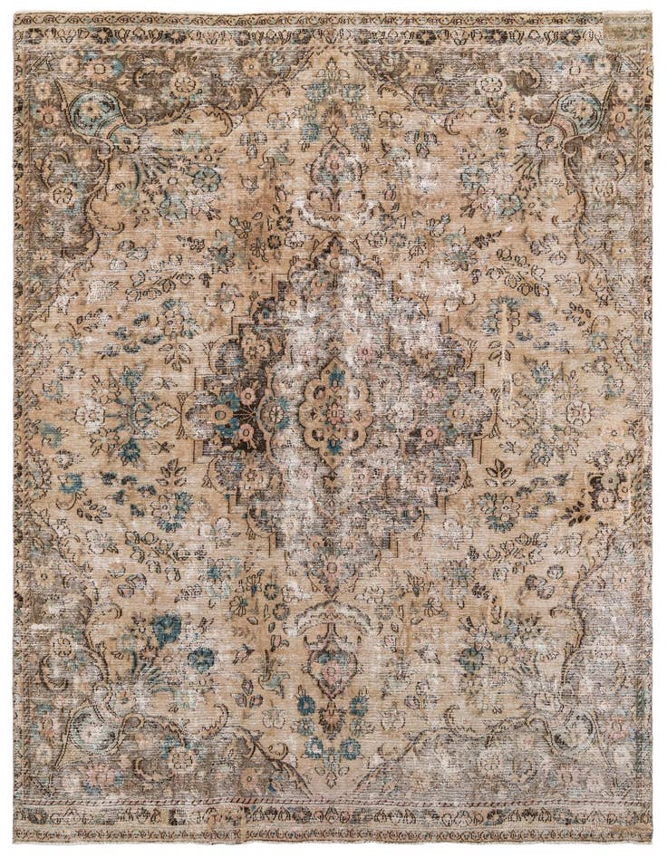 Detail image of 7' 2 x 10' 2 Hand Knotted Ultra Vintage Persian Wool Rug