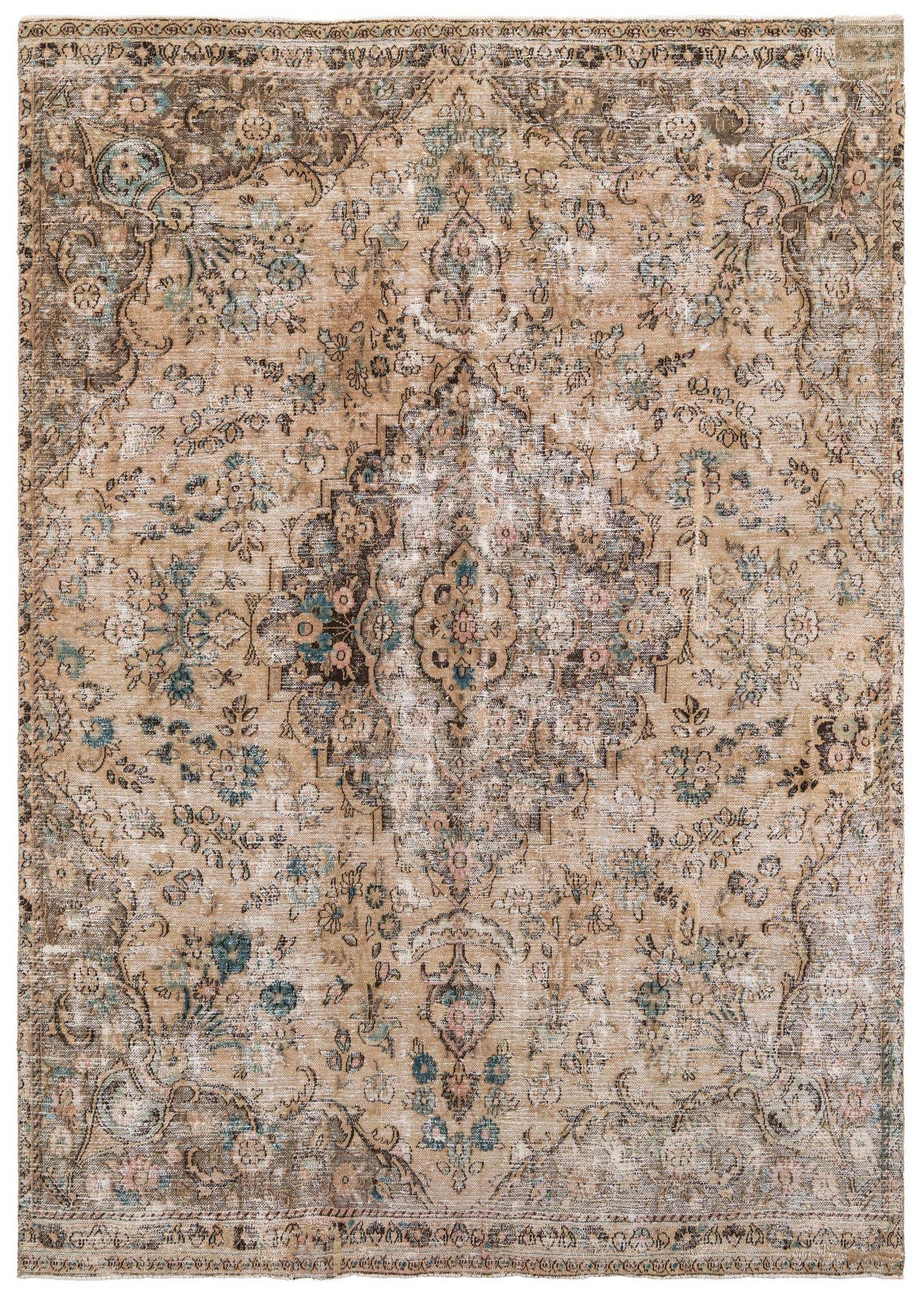 7' 2 x 10' 2 Hand Knotted Ultra Vintage Persian Wool Rug