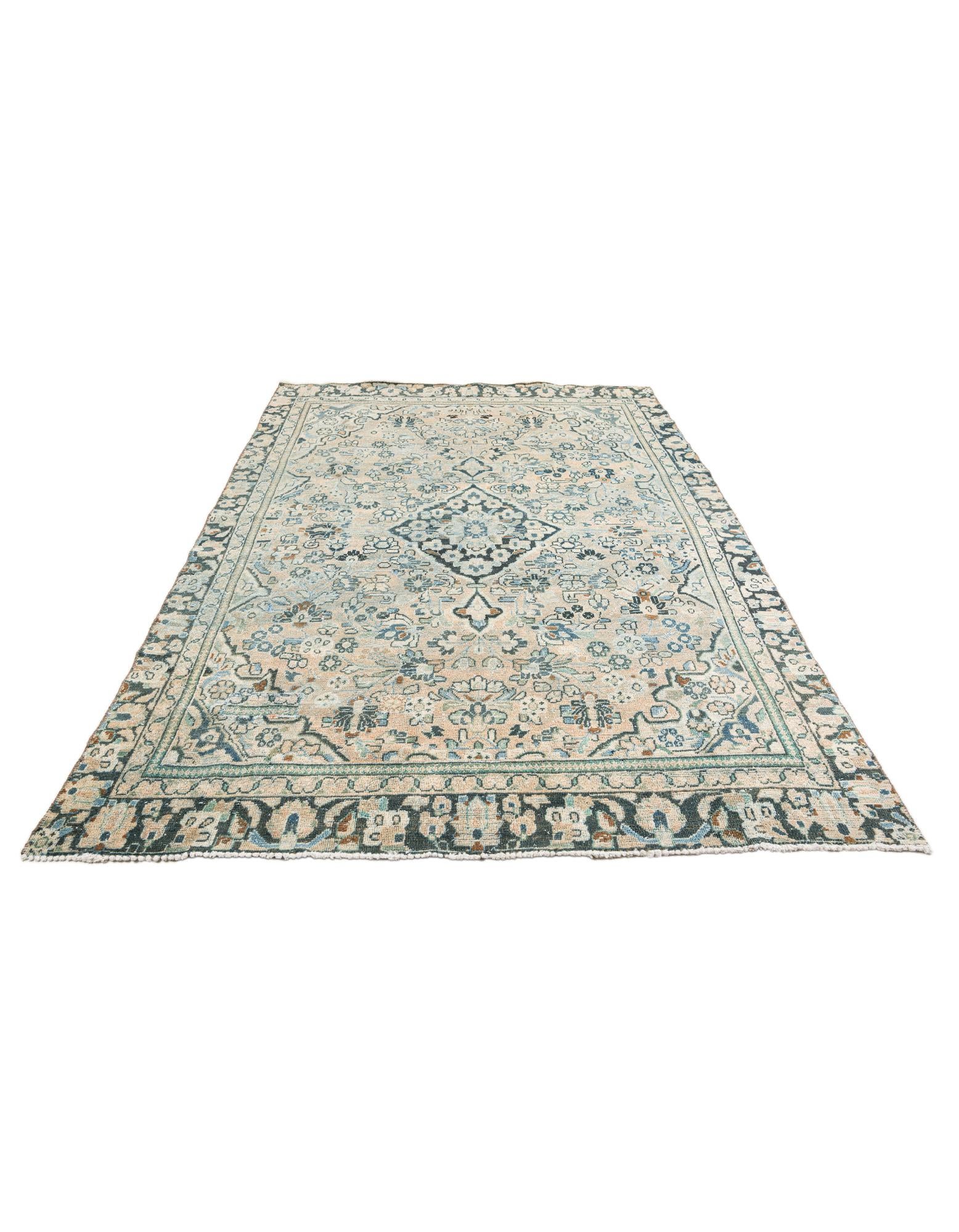 6' 5 x 9' 6 Hand Knotted Ultra Vintage Persian Wool Rug