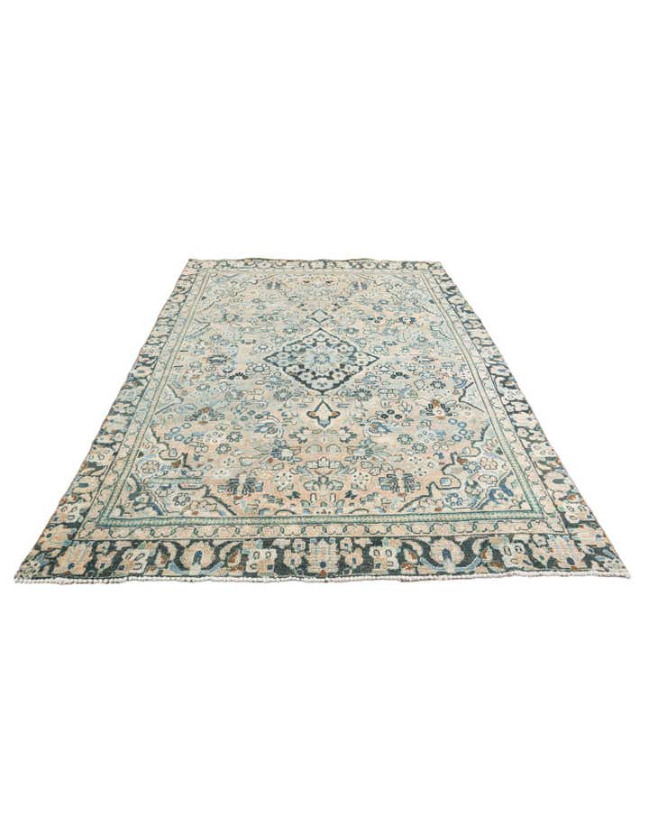 6' 5 x 9' 6 Hand Knotted Ultra Vintage Persian Wool Rug