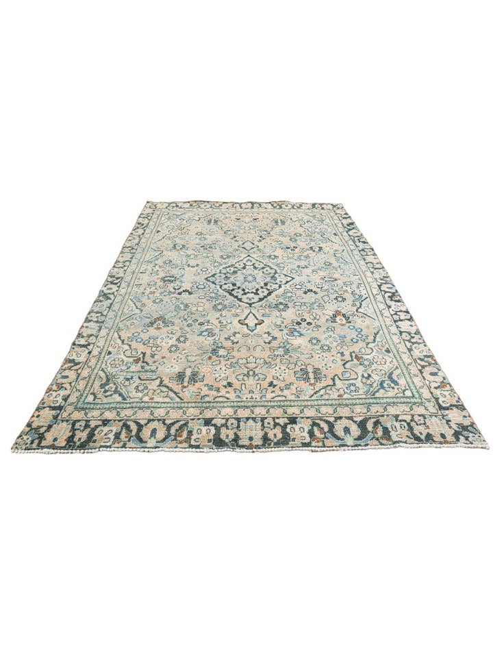 Detail image of 6' 5 x 9' 6 Hand Knotted Ultra Vintage Persian Wool Rug