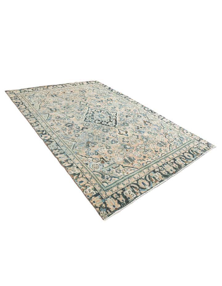 6' 5 x 9' 6 Hand Knotted Ultra Vintage Persian Wool Rug