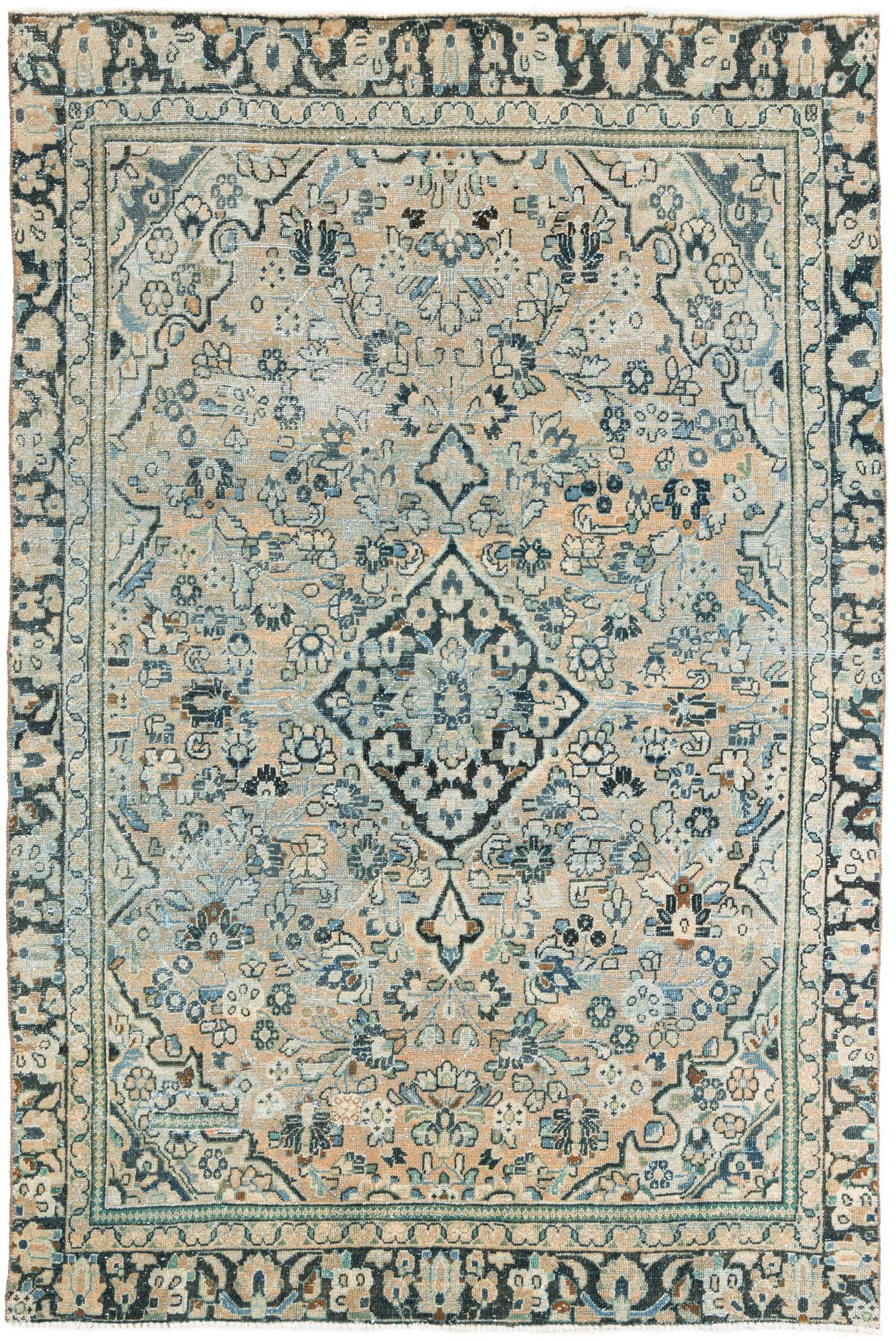 6' 5 x 9' 6 Hand Knotted Ultra Vintage Persian Wool Rug