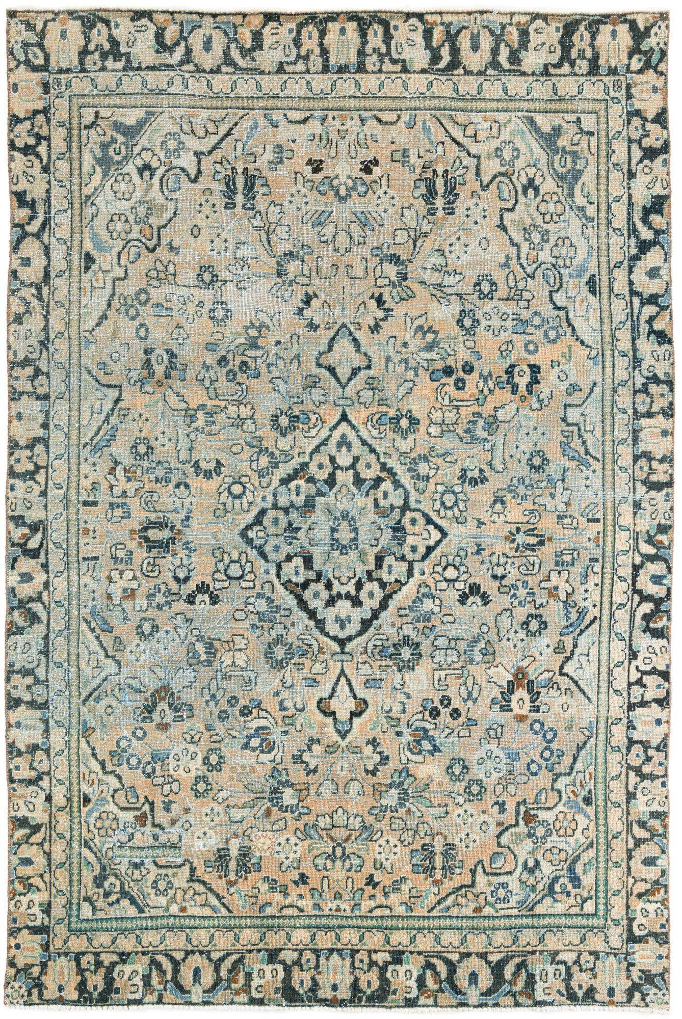 6' 5 x 9' 6 Hand Knotted Ultra Vintage Persian Wool Rug