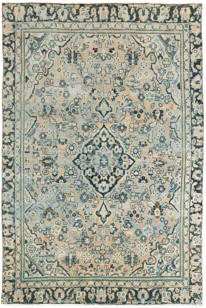 6' 5 x 9' 6 Hand Knotted Ultra Vintage Persian Wool Rug