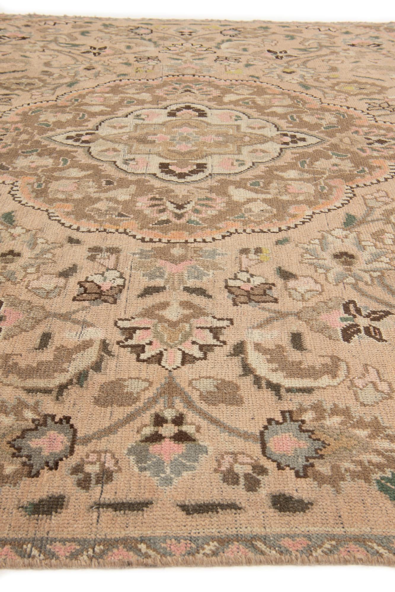 7' 1 x 9' 9 Hand Knotted Ultra Vintage Persian Wool Rug
