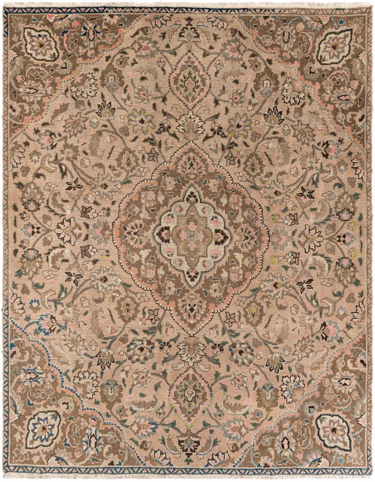 Detail image of 7' 1 x 9' 9 Hand Knotted Ultra Vintage Persian Wool Rug