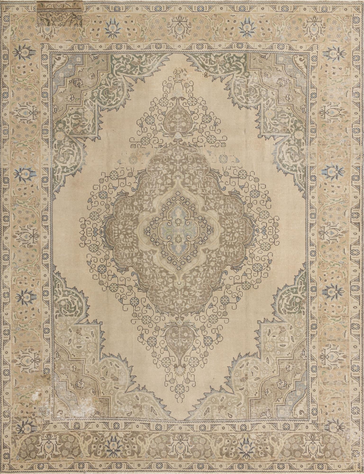 9' 7 x 12' 5  Hand Knotted Ultra Vintage Persian Wool Rug