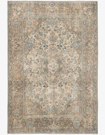 6' 4 x 9' 4 Hand Knotted Ultra Vintage Persian Wool Rug