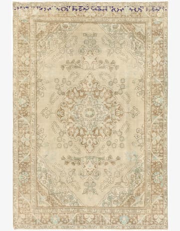 6' 3 x 9' Hand Knotted Ultra Vintage Persian Wool Rug