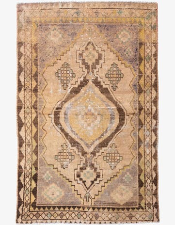 4' 5 x 7' 7 Hand Knotted Ultra Vintage Persian Wool Rug