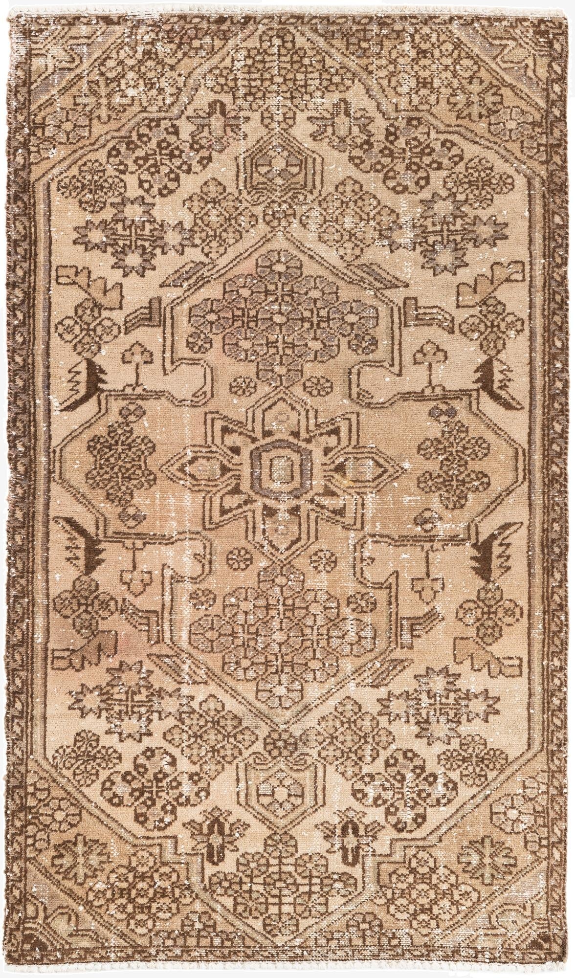 3' 2 x 5' 9  Hand Knotted Ultra Vintage Persian Wool Rug