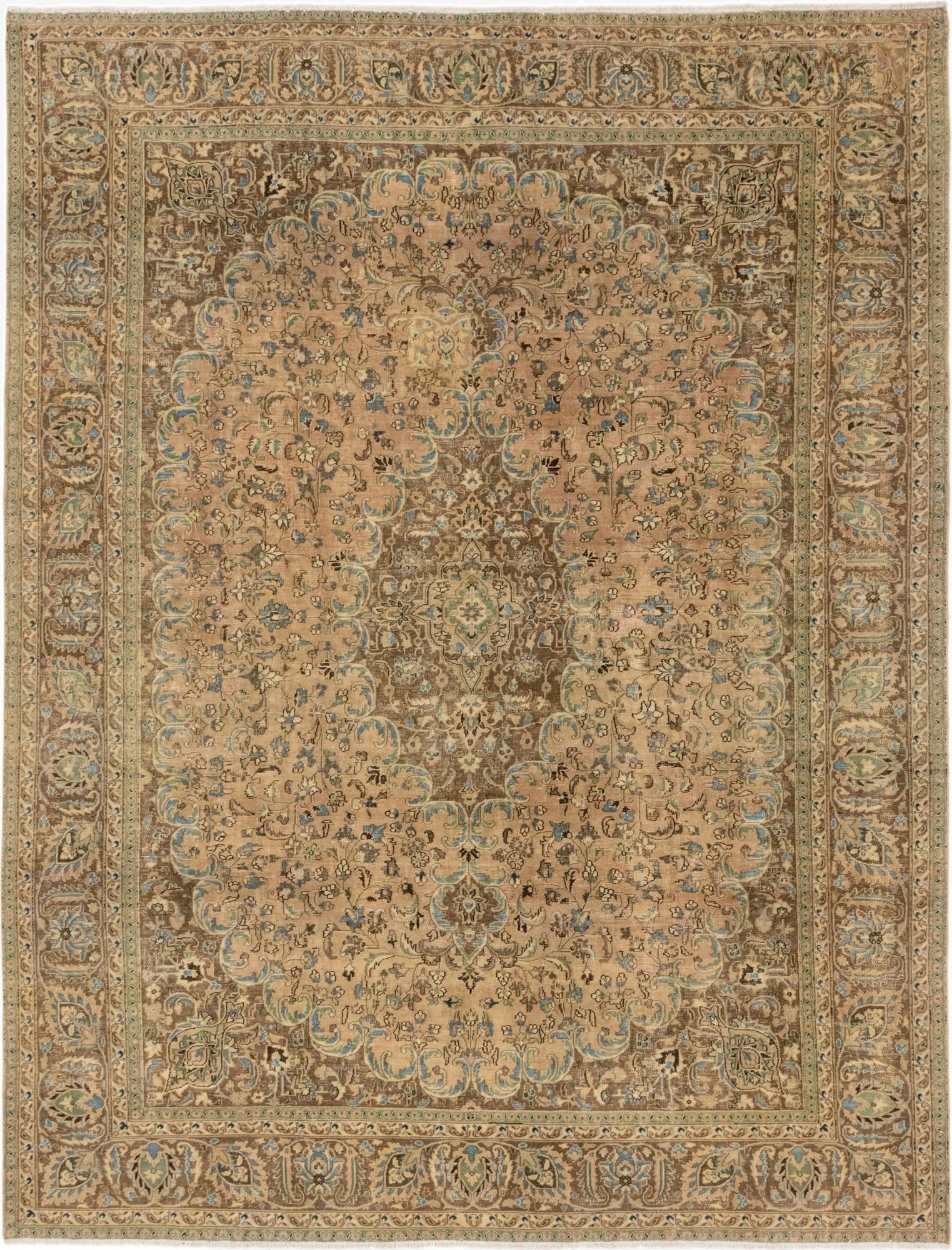 9' 5 x 12' 1  Hand Knotted Ultra Vintage Persian Wool Rug