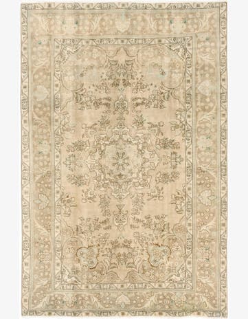 6' 5 x 9' 9 Hand Knotted Ultra Vintage Persian Wool Rug