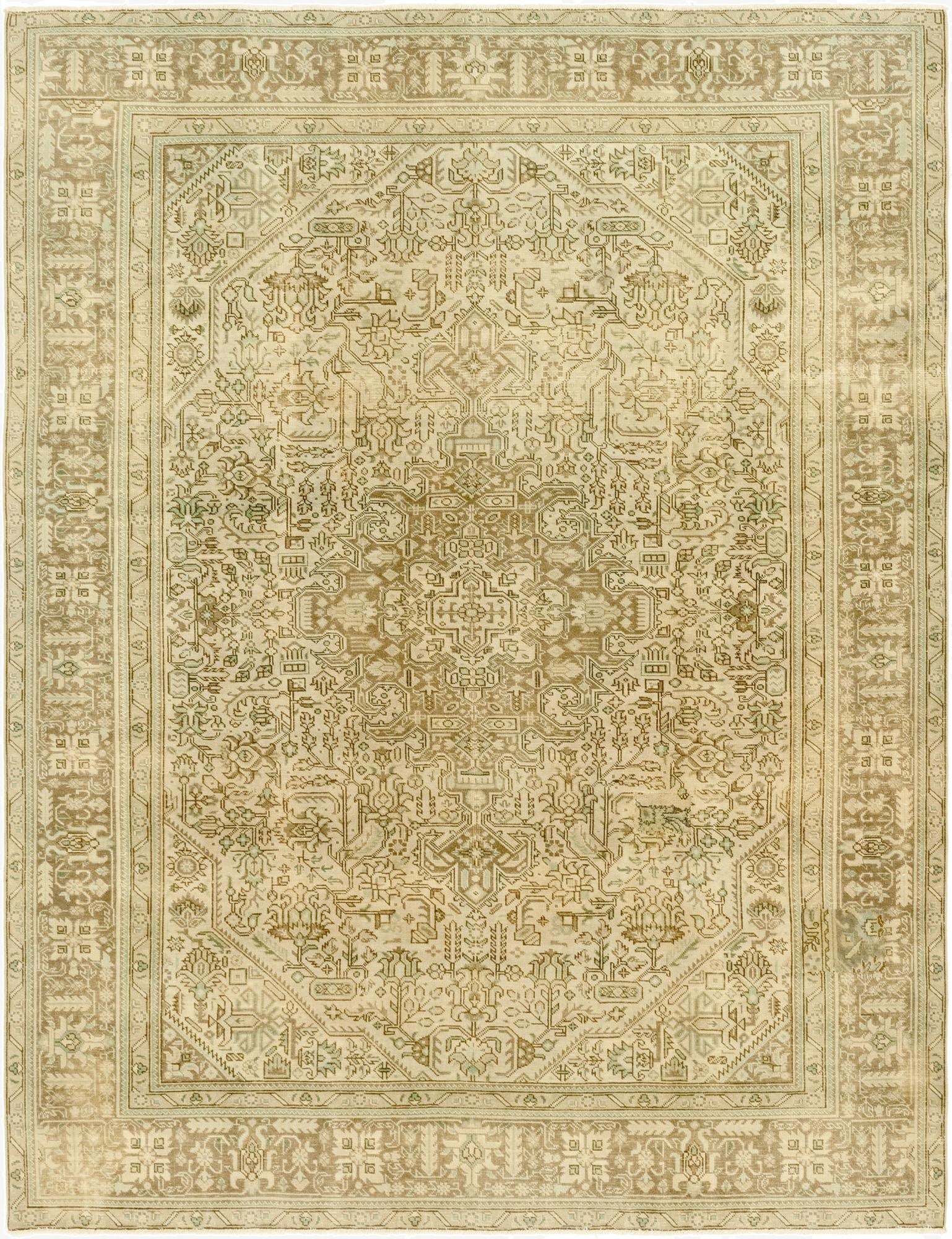 9' 4 x 12' 5  Hand Knotted Ultra Vintage Persian Wool Rug