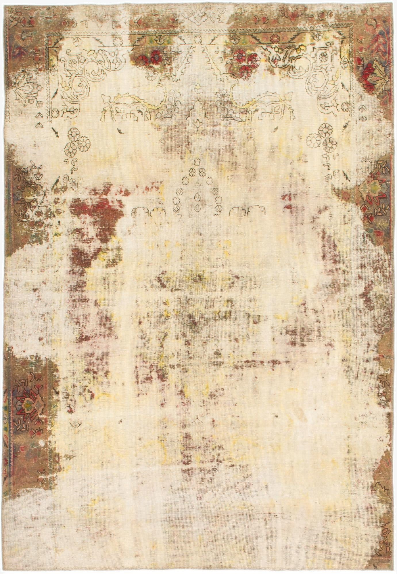 6' 2 x 9'  Hand Knotted Ultra Vintage Persian Wool Rug