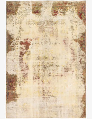 6' 2 x 9' Hand Knotted Ultra Vintage Persian Wool Rug