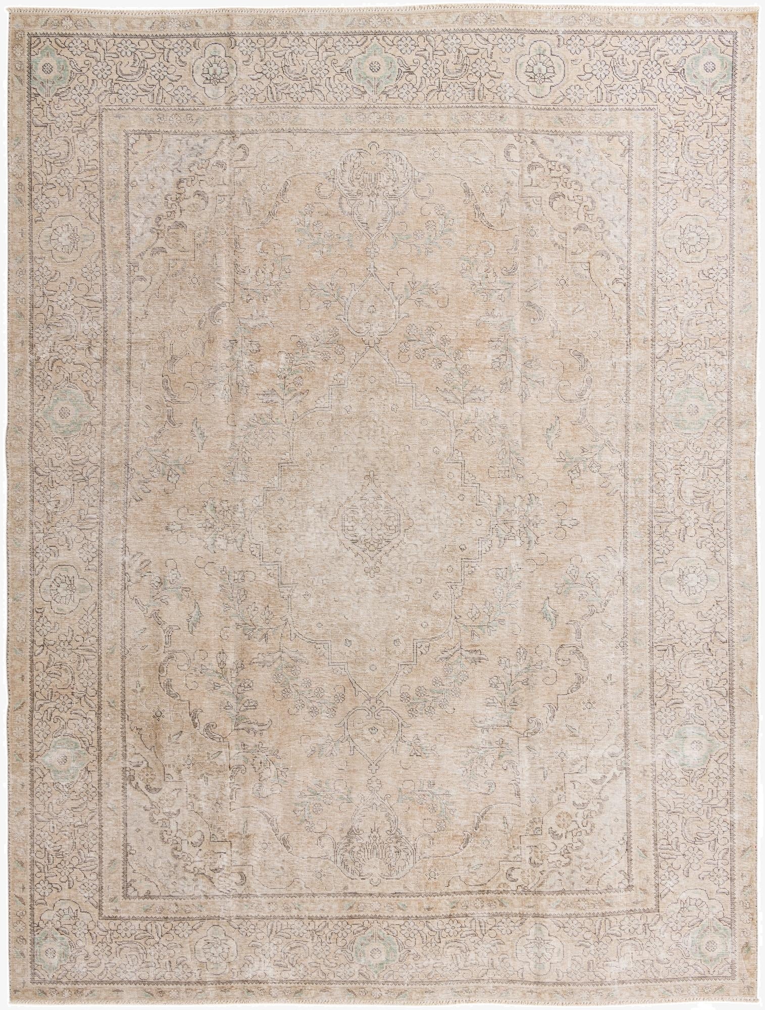 9' 7 x 12' 8  Hand Knotted Ultra Vintage Persian Wool Rug