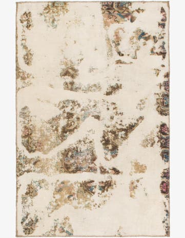 4' 7 x 6' 4 Hand Knotted Ultra Vintage Persian Wool Rug