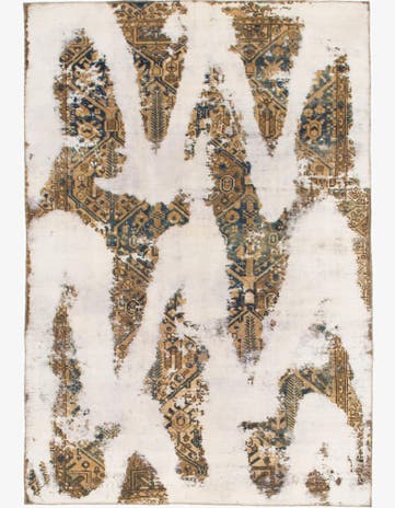 6' 5 x 9' 5 Hand Knotted Ultra Vintage Persian Wool Rug