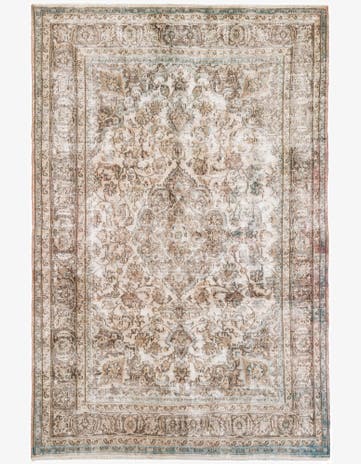 6' 4 x 9' 8 Hand Knotted Ultra Vintage Persian Wool Rug