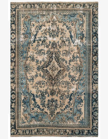 6' 3 x 9' 9 Hand Knotted Ultra Vintage Persian Wool Rug