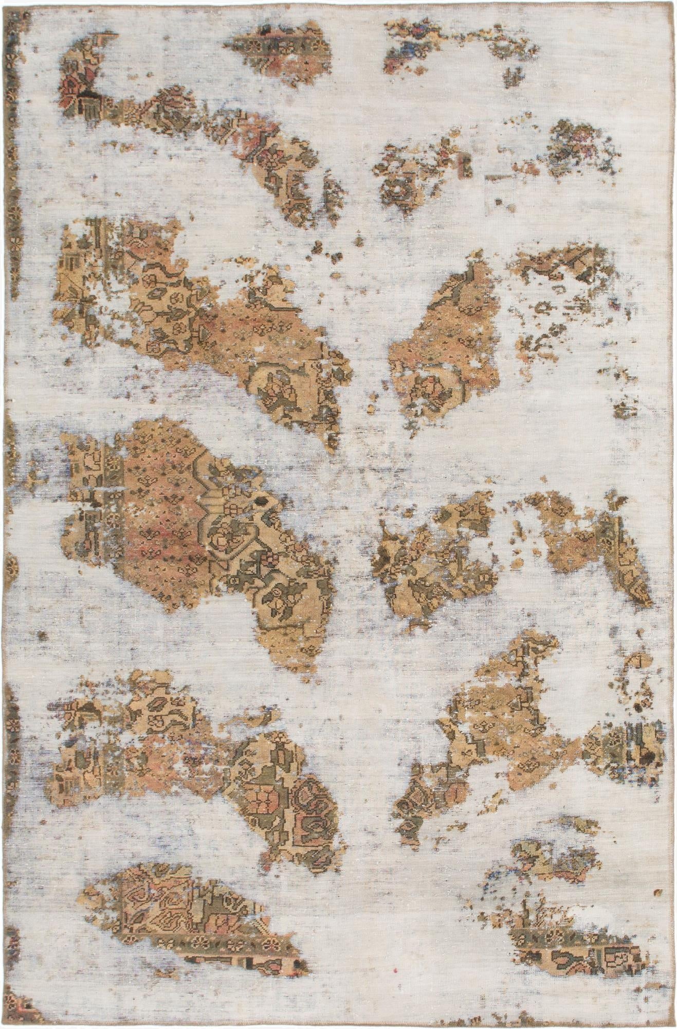 6' x 9' 3  Hand Knotted Ultra Vintage Persian Wool Rug