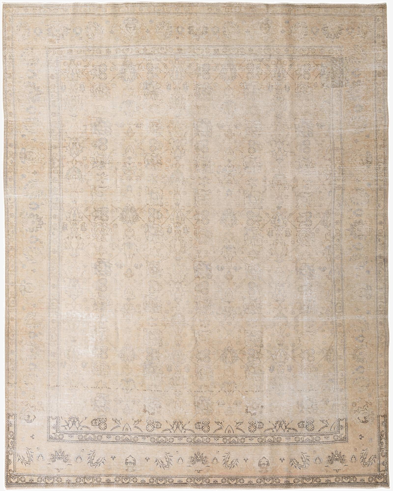 9' 6 x 12' 1  Hand Knotted Ultra Vintage Persian Wool Rug