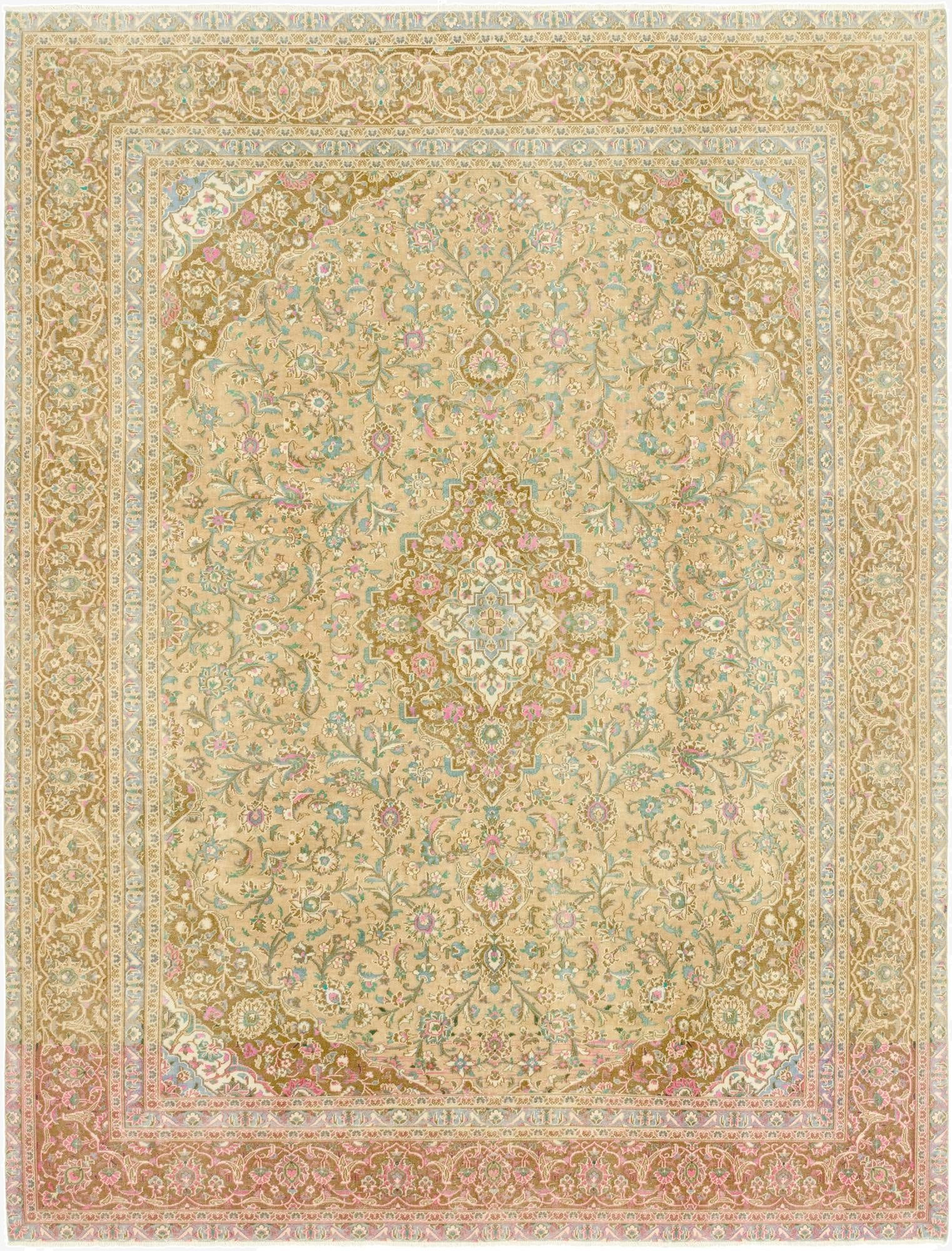 9' x 12' 3  Hand Knotted Ultra Vintage Persian Wool Rug
