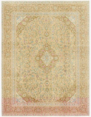 9' x 12' 3 Hand Knotted Ultra Vintage Persian Wool Rug