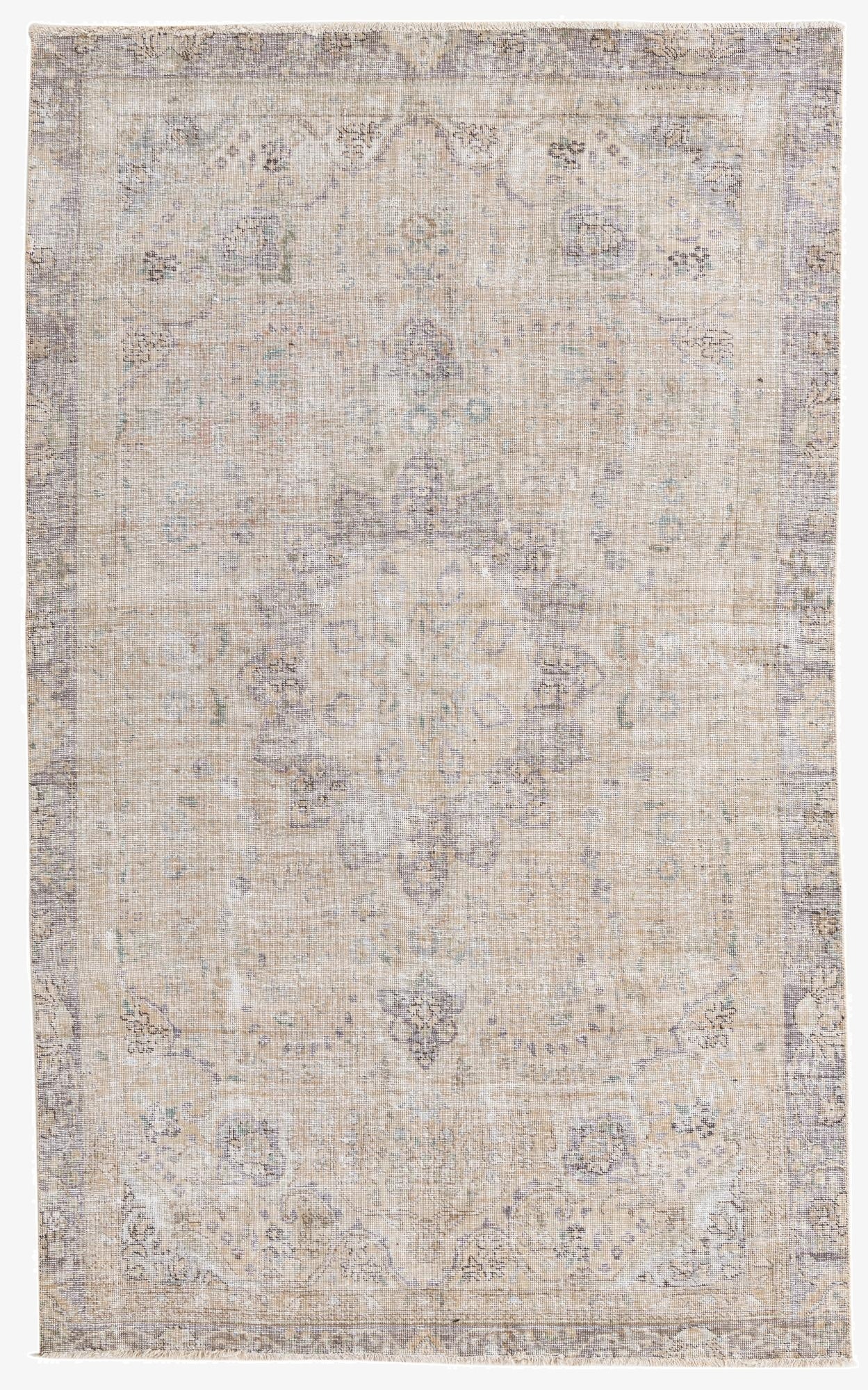 5' 6 x 9'  Hand Knotted Ultra Vintage Persian Wool Rug